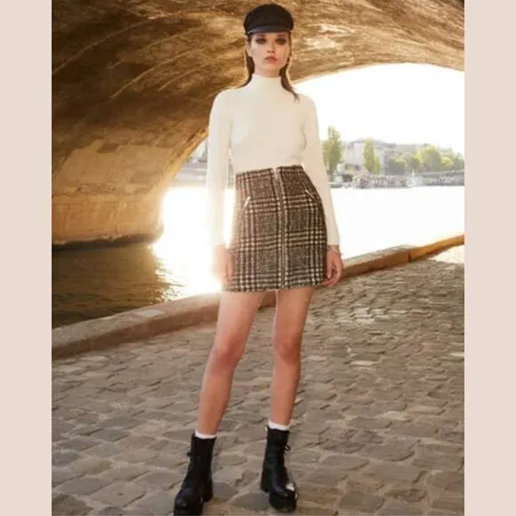 THE KOOPLES Tweed Black Formal Mini Skirt Small