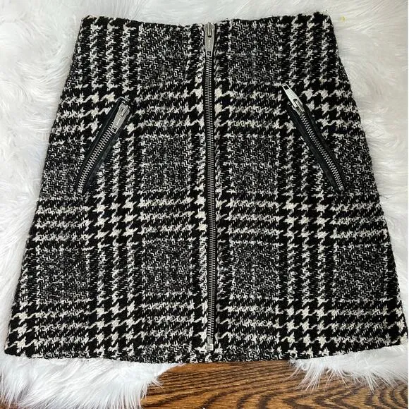 THE KOOPLES Tweed Black Formal Mini Skirt Small