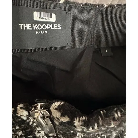 THE KOOPLES Tweed Black Formal Mini Skirt Small