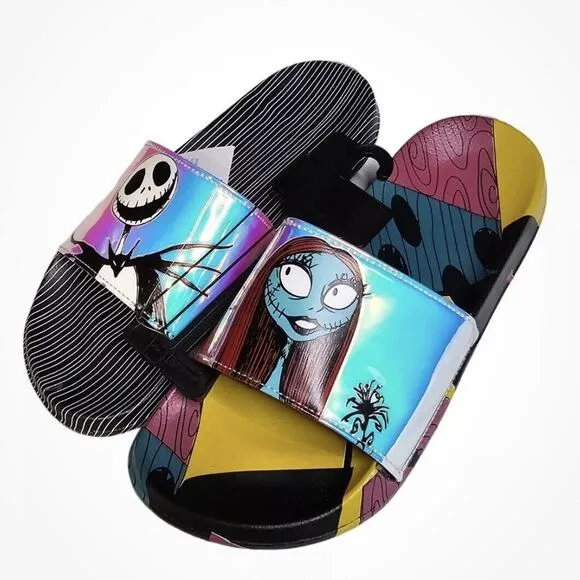 The Nightmare Before Christmas Women's 8 And 9 Sandals Jack And Sally Slides