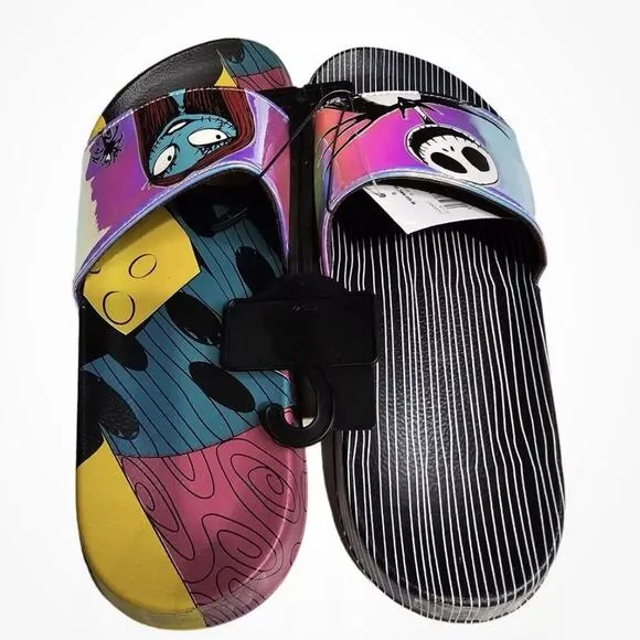 The Nightmare Before Christmas Women's 8 And 9 Sandals Jack And Sally Slides