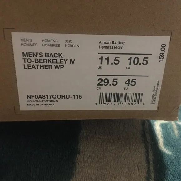 The North Face Men's Back to Berkeley IV Leather Waterproof Boots Sz 11.5 NEW!!