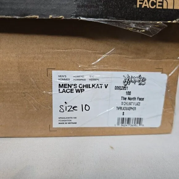 The North Face Men's Chilkat V Lace Waterproof Boots Black/Gray, Size 10, NIB