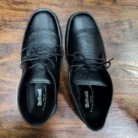 The Original British Walkers Ostrich Leather Ankle Chukka Boots Black Men's 11