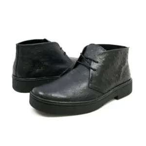 The Original British Walkers Ostrich Leather Ankle Chukka Boots Black Men's 11