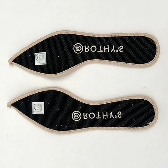 The Point Rothys Woman Tan Beige Ecru Blue Comfort Ballet Flat Slipper Shoe 6.5