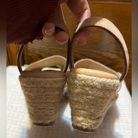 The Spanish Sandal Co Nubuck Leather Espadrille Wedge Made In Spain Size 7 (37)