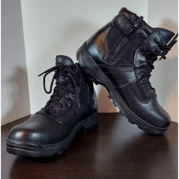 Thorogood 6&quot; Lace Up Boots, Black Leather Men's 9M Women's 11 M Black 834-6290