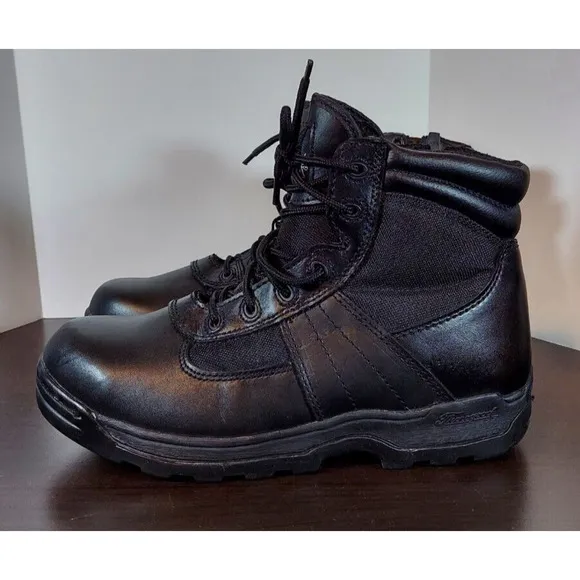 Thorogood 6&quot; Lace Up Boots, Black Leather Men's 9M Women's 11 M Black 834-6290