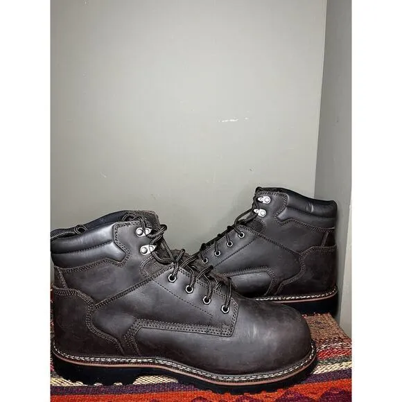 Thorogood 804-4278 Mens Leather Lace Up Work Boots Sz 14 STEAL TOE