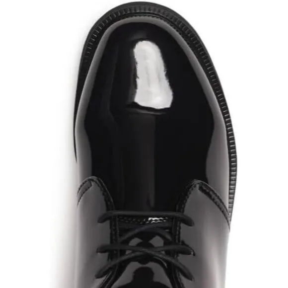 Thorogood Sz. 13M Mens Black Patent Leather Dress Ankle Boots Lace-Up Sole New