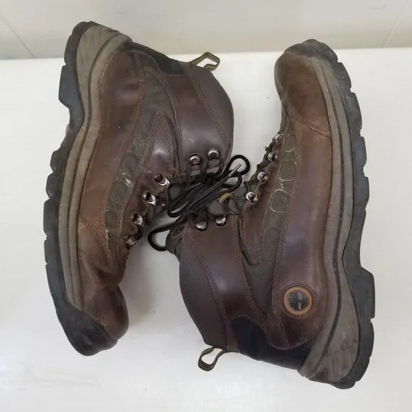 Timberland 10M Brown Leather Work Boots Grunge