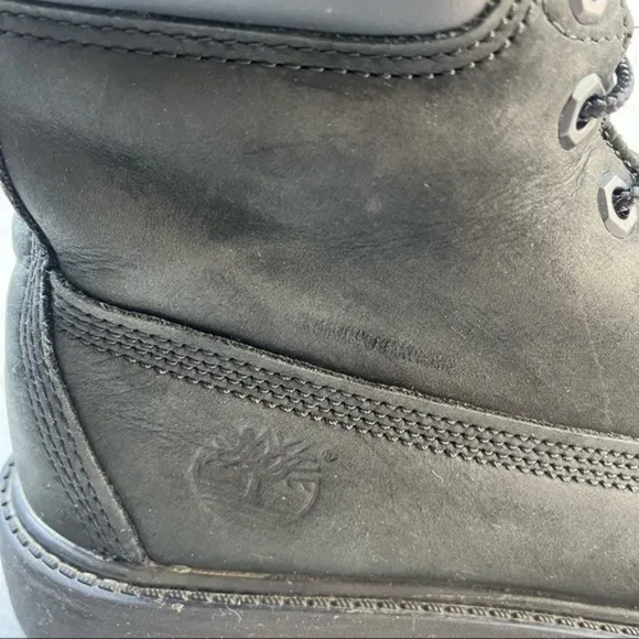 Timberland 6-Inch Premium Junior Size 5 Waterproof Black Nubuck Waterproof Boots