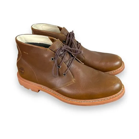 Timberland‎ Belanger Waterproof Chukka Boots Mens 10 Brown Leather Lace Up A42W9
