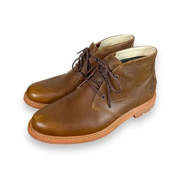 Timberland‎ Belanger Waterproof Chukka Boots Mens 10 Brown Leather Lace Up A42W9