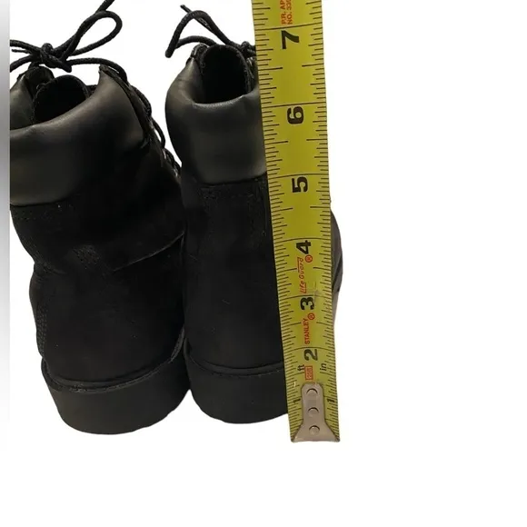 Timberland BOYS Premium 6” Waterproof Black Leather Ankle Boots Boys Size 4