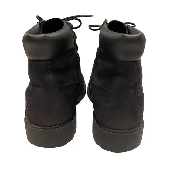 Timberland BOYS Premium 6” Waterproof Black Leather Ankle Boots Boys Size 4