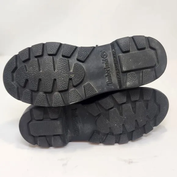 Timberland Boys Youth 6 Inch Premium Boots Size 6 Black Leather Waterproof Ankle