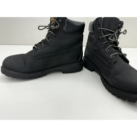 Timberland Childrens Boys Boots Size 5 Black Leather Premium Waterproof 6&quot;