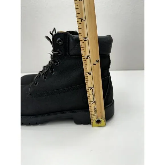 Timberland Childrens Boys Boots Size 5 Black Leather Premium Waterproof 6&quot;
