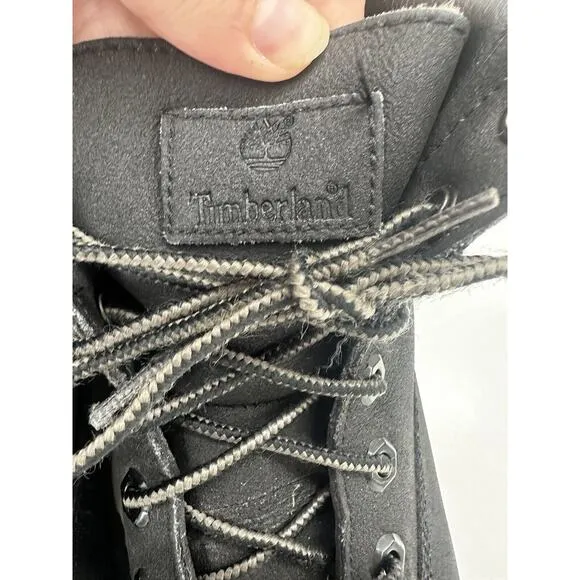 Timberland Childrens Boys Boots Size 5 Black Leather Premium Waterproof 6&quot;