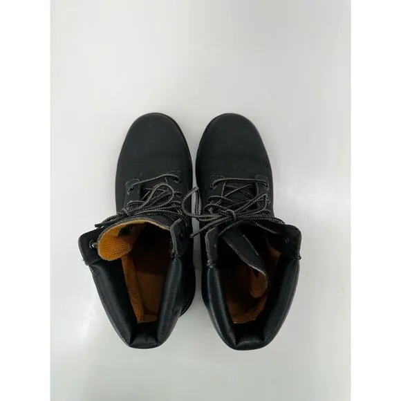 Timberland Childrens Boys Boots Size 5 Black Leather Premium Waterproof 6&quot;