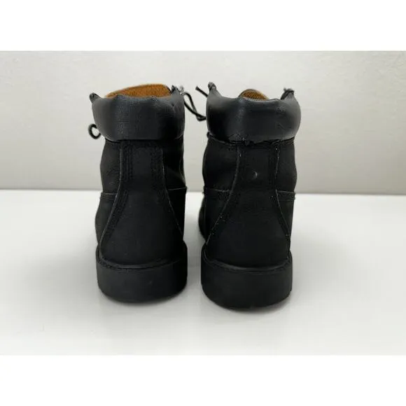Timberland Childrens Boys Boots Size 5 Black Leather Premium Waterproof 6&quot;