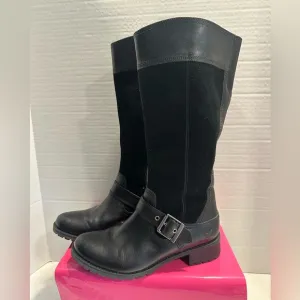 Timberland Earthkeepers Women’s Size 7 Black Suede &amp; Leather Tall Boots!