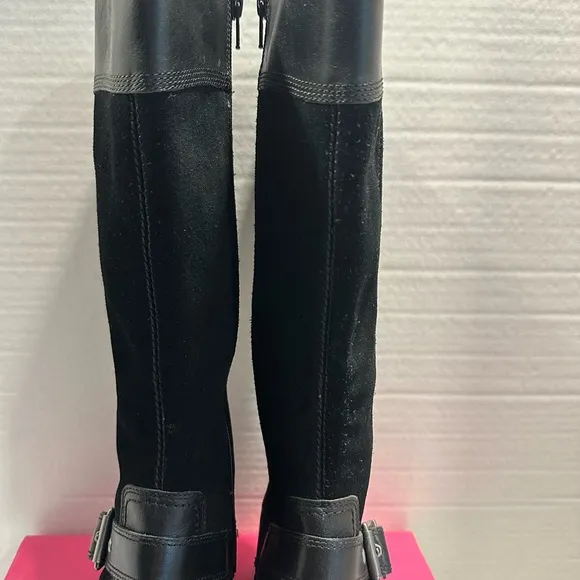 Timberland Earthkeepers Women’s Size 7 Black Suede &amp; Leather Tall Boots!