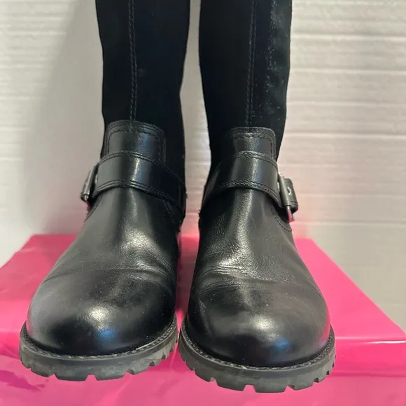 Timberland Earthkeepers Women’s Size 7 Black Suede &amp; Leather Tall Boots!