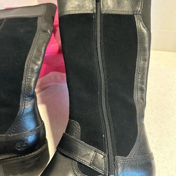 Timberland Earthkeepers Women’s Size 7 Black Suede &amp; Leather Tall Boots!