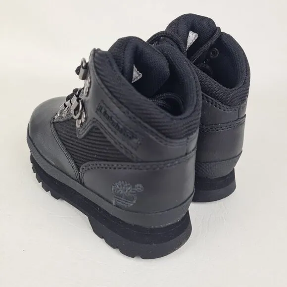 Timberland Euro Hiker 96848 Waterproof TODDLER Black Outdoor Boots Lthr SZ 7