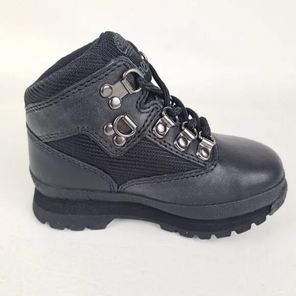 Timberland Euro Hiker 96848 Waterproof TODDLER Black Outdoor Boots Lthr SZ 7