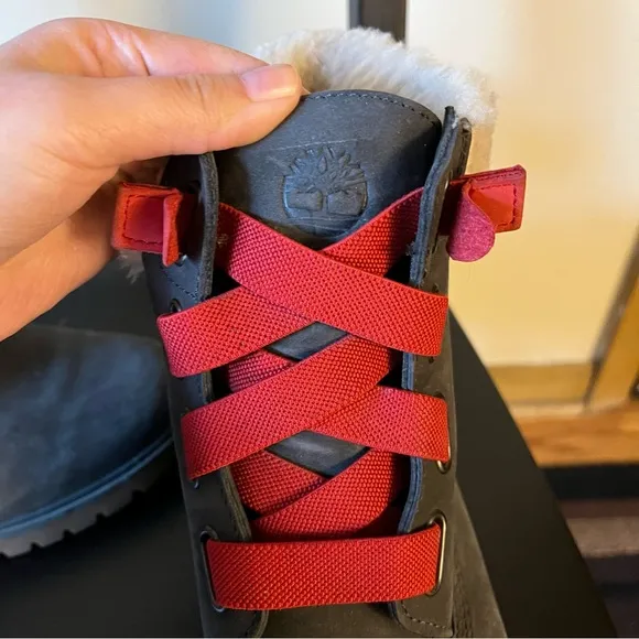 Timberland Gray and Red Women’s Boots US 8.5 weatherproof