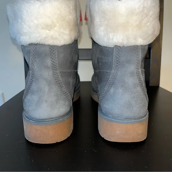 Timberland Gray and Red Women’s Boots US 8.5 weatherproof