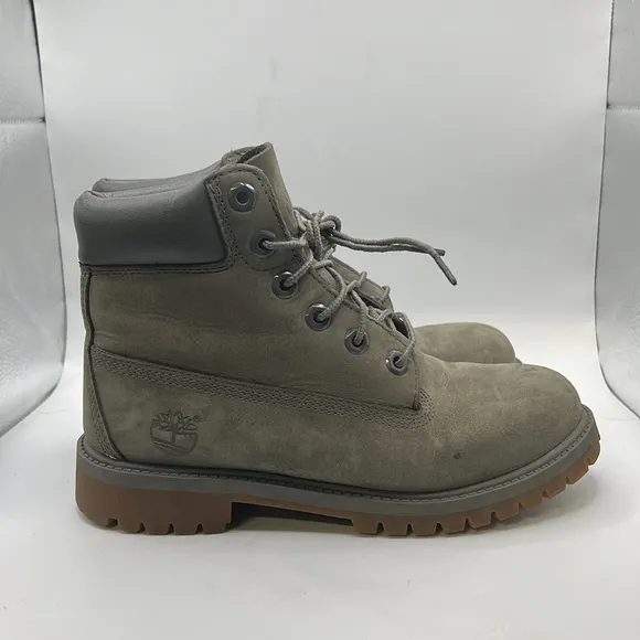 Timberland Lace Up Work Boots Green Leather Mens Size 5