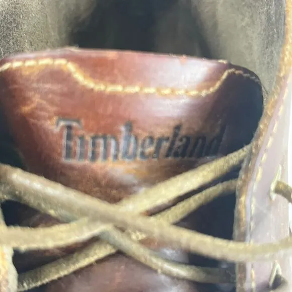 Timberland Leather Chukka Boots Men’s Size 9.5 Brown Lace-up Ankle Leather Laces