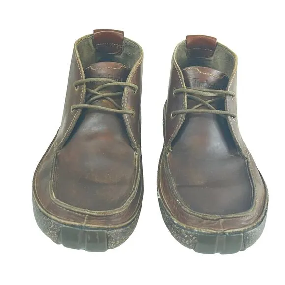Timberland Leather Chukka Boots Men’s Size 9.5 Brown Lace-up Ankle Leather Laces
