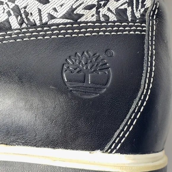 Timberland Leather Textile Combat Gorp Street Y2K Tree Print Lace-Up Boots  7.5