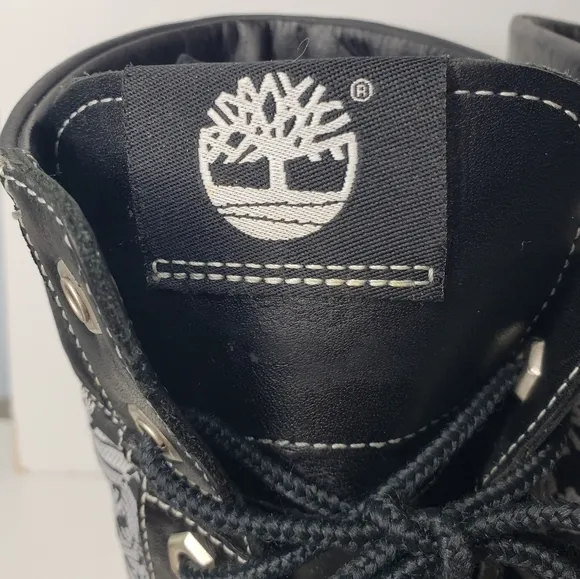 Timberland Leather Textile Combat Gorp Street Y2K Tree Print Lace-Up Boots  7.5