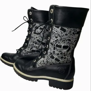Timberland Leather Textile Combat Gorp Street Y2K Tree Print Lace-Up Boots  7.5