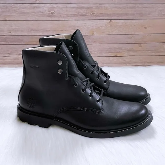 Timberland Men’s Belanger EK  6 Inch Waterproof Black Leather Boots