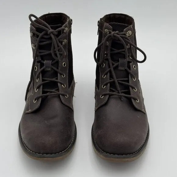 Timberland Mens Leather High Top Boots Brown Workwear Casual Outdoor Side Zip 11