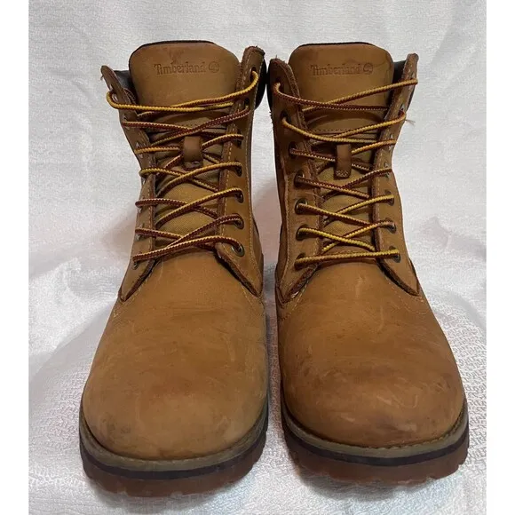 Timberland Nubuck Leather Classic Work Boots Resoled Mens 9.5 Tan Streetwear