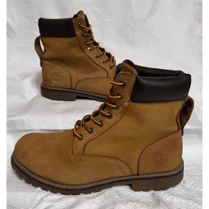 Timberland Nubuck Leather Classic Work Boots Resoled Mens 9.5 Tan Streetwear