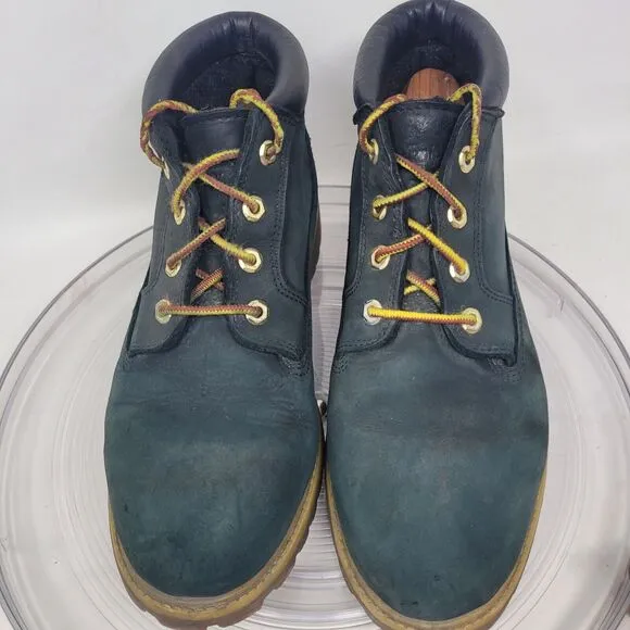 Timberland Premium Boots Faded Navy Blue Nubuck Leather Mens Sz US 11 Work Hike