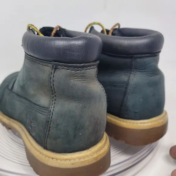 Timberland Premium Boots Faded Navy Blue Nubuck Leather Mens Sz US 11 Work Hike
