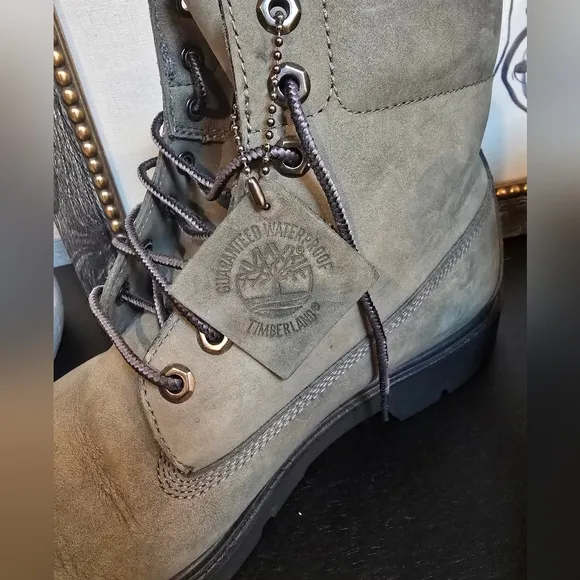 Timberland Premium Waterproof Gray Lace-Up Boots Men's Size 10