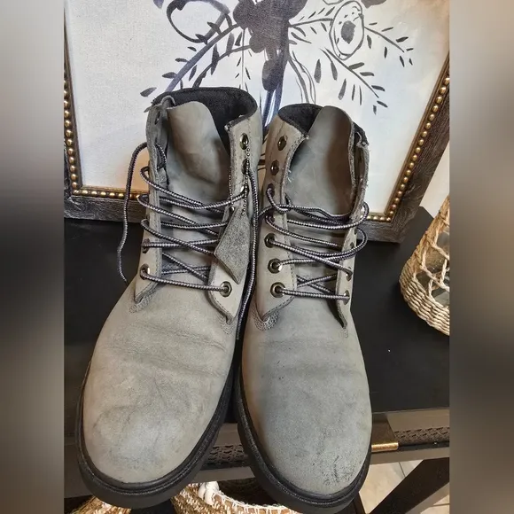 Timberland Premium Waterproof Gray Lace-Up Boots Men's Size 10