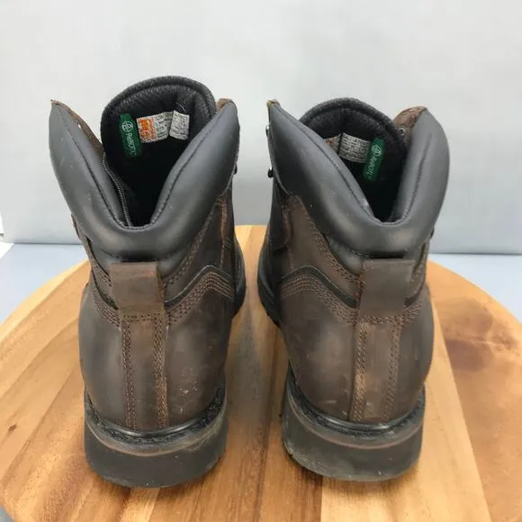 Timberland PRO Pit Boss 6&quot; Steel Toe Work Boots Mens 13 M Brown Leather‎ Lace Up